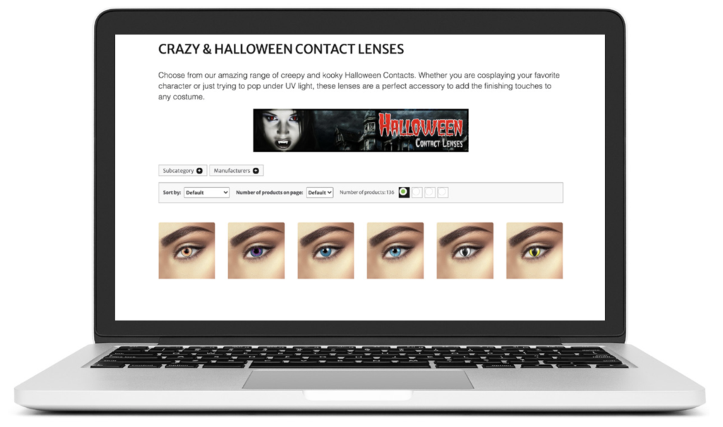 Website selling contact lenses