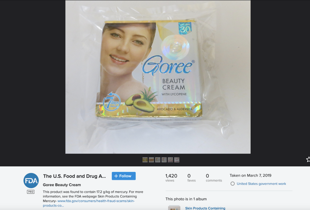 FDA warning of Goree cream