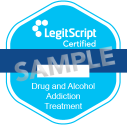 Sample image of LegitScript Certification seal.