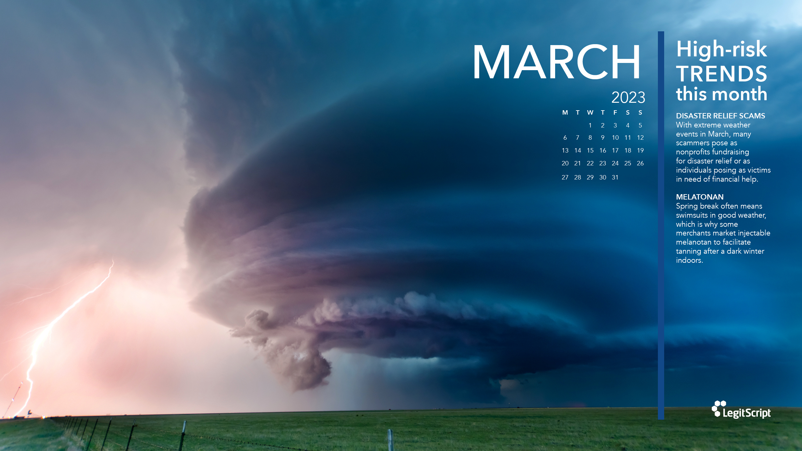 Seasonal High Risk Trends desktop background for March 2.