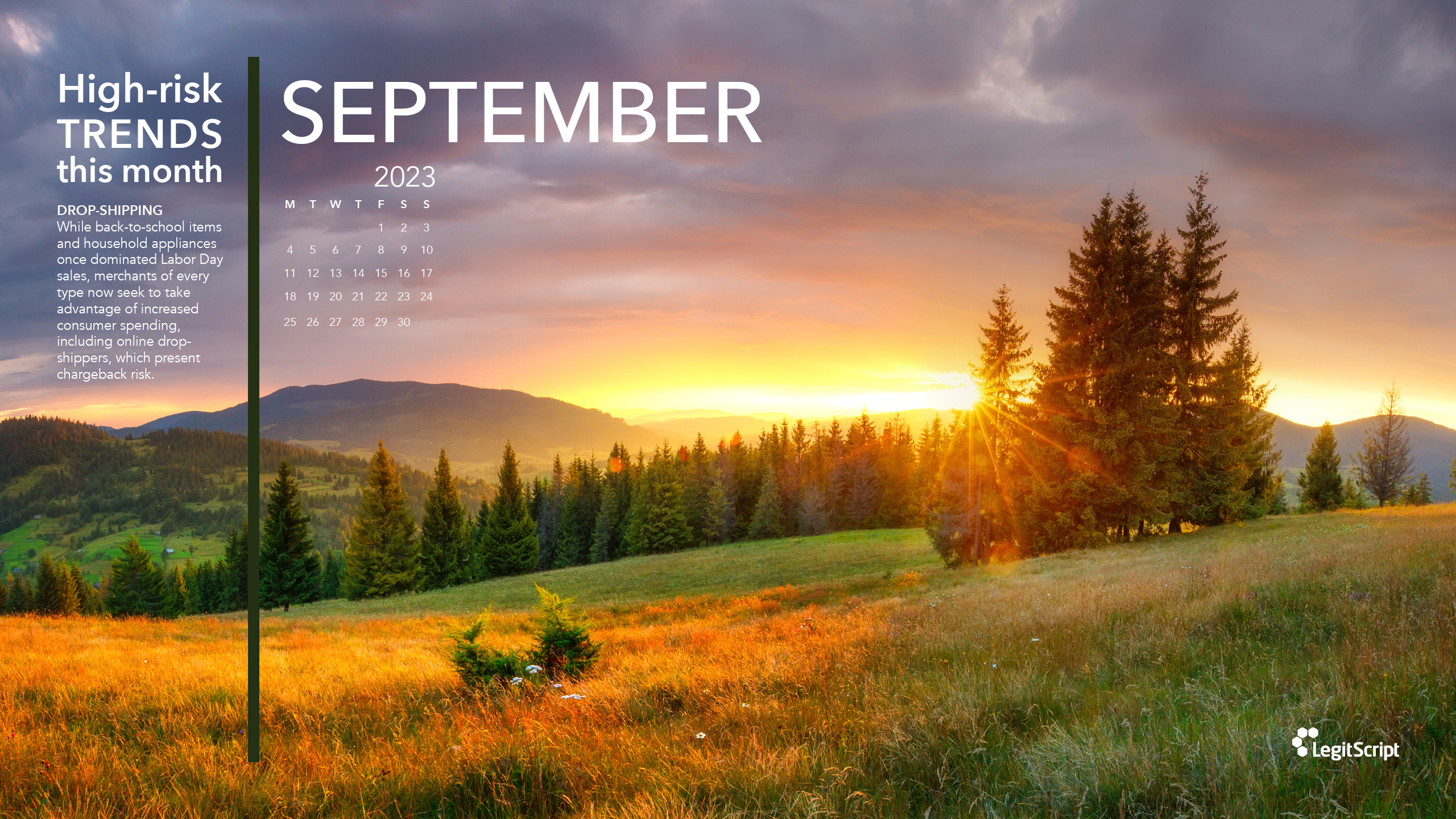 Seasonal High Risk Trends desktop background for September 2.