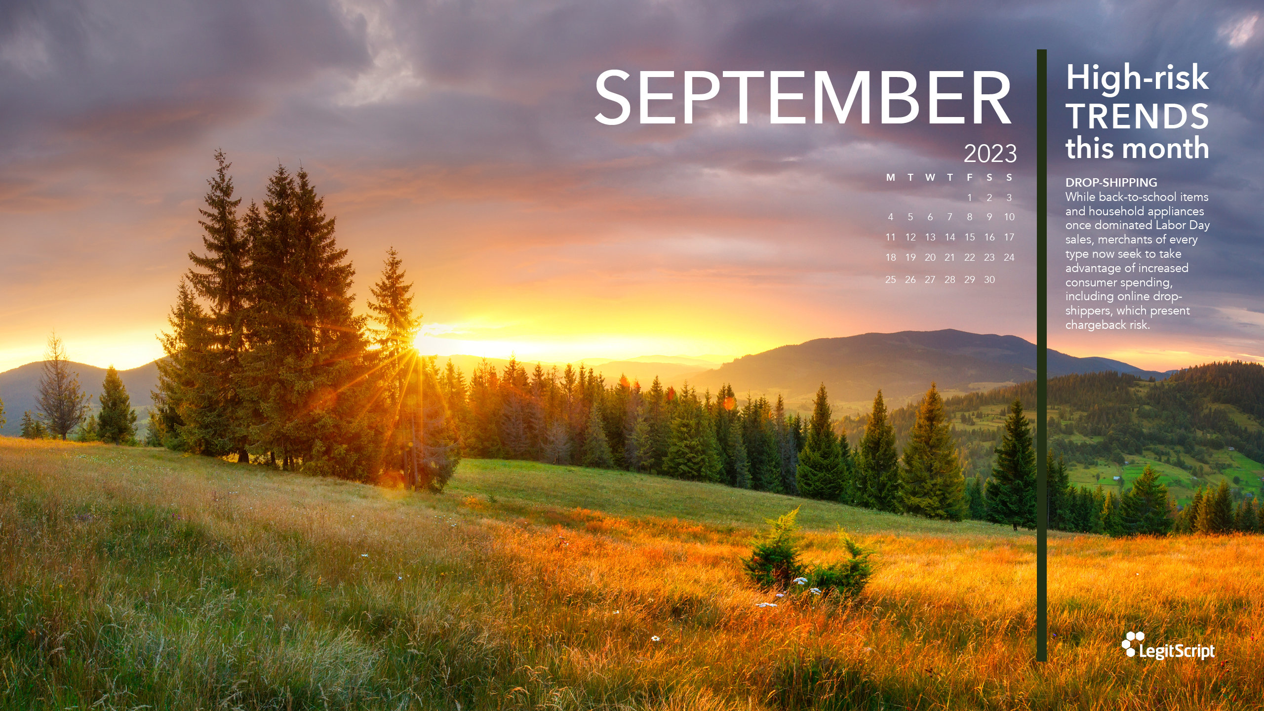 Seasonal High Risk Trends desktop background for September.