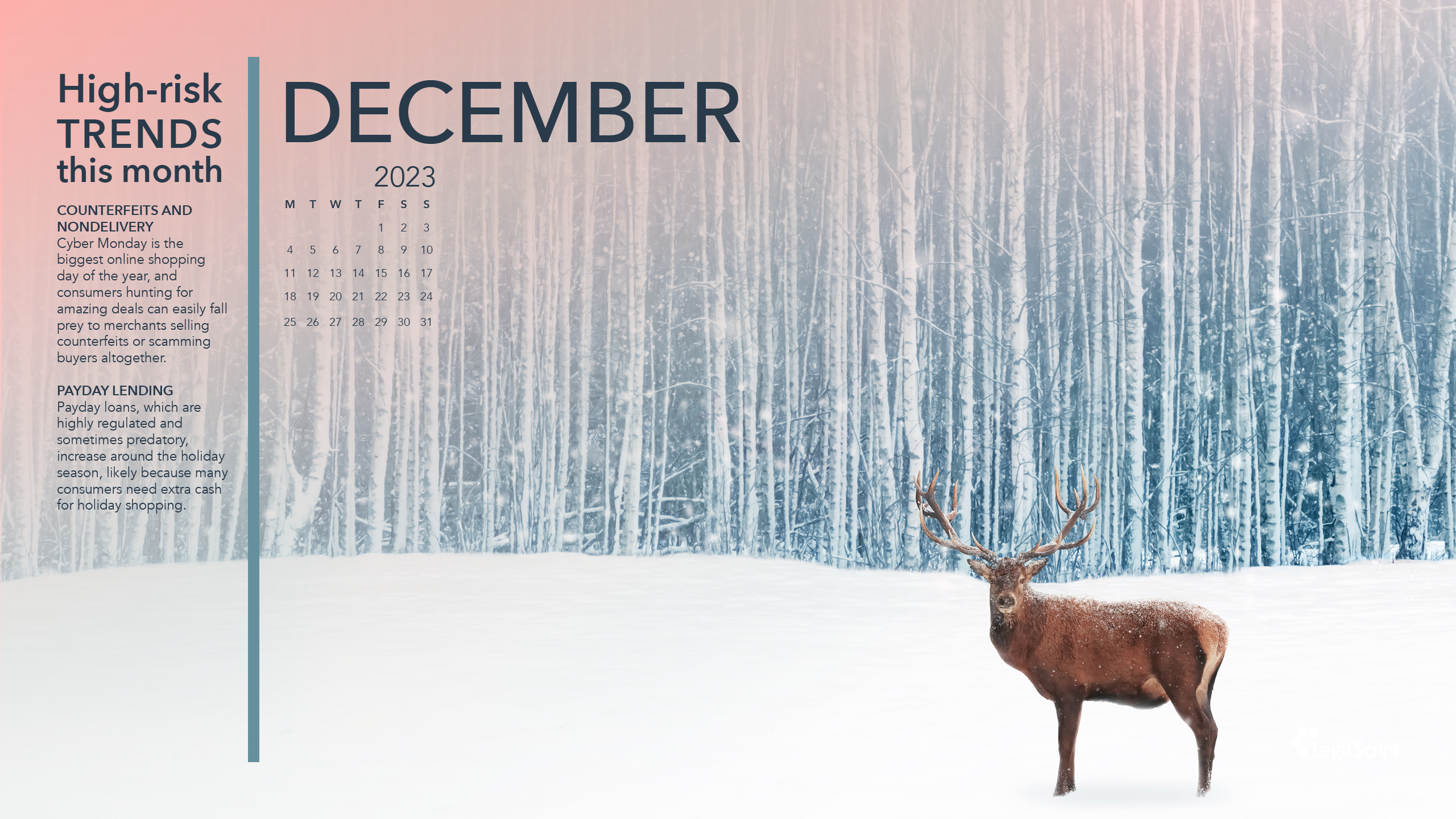 Seasonal High Risk Trends desktop background for December.