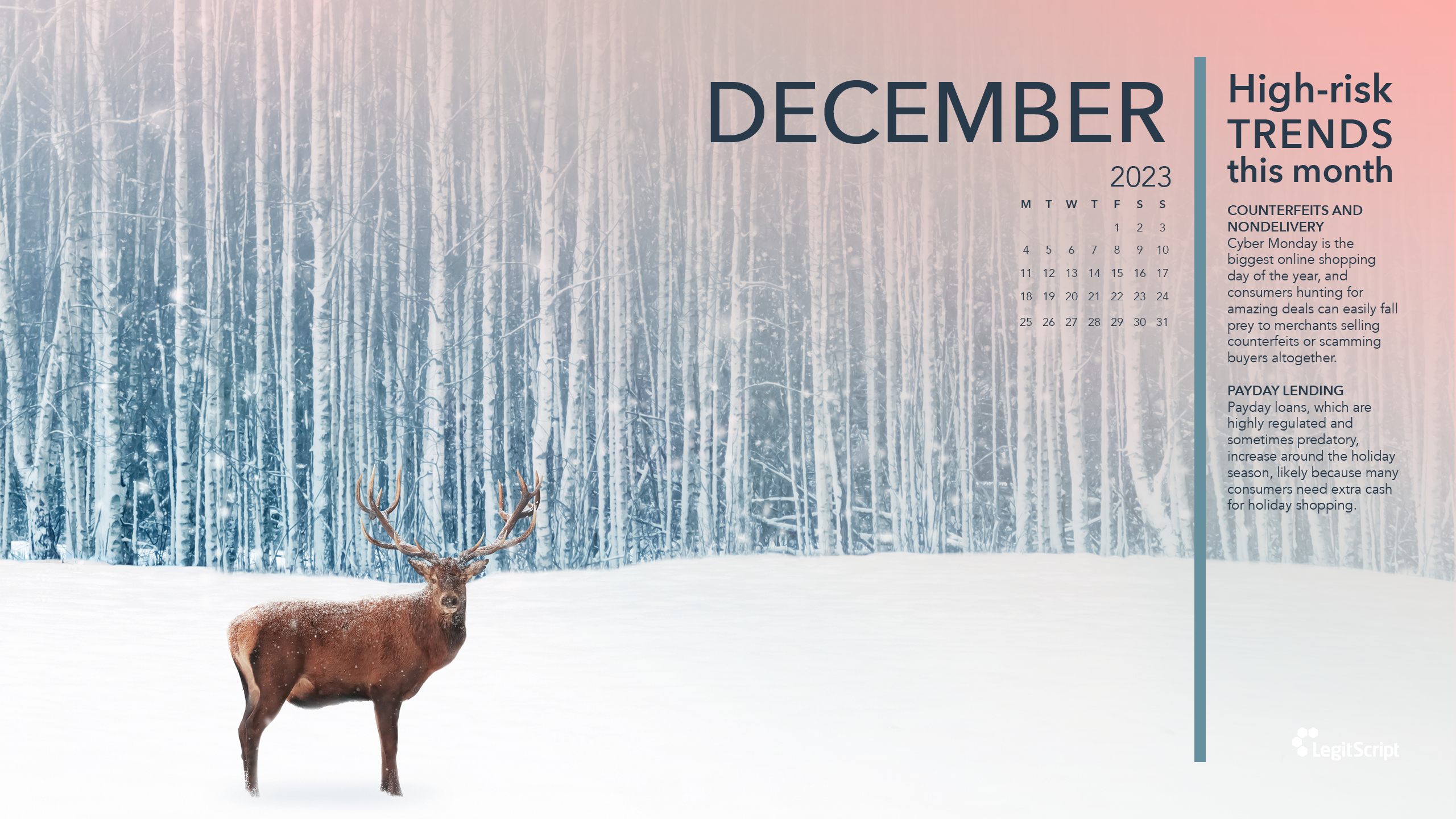 Seasonal High Risk Trends desktop background for December 2.