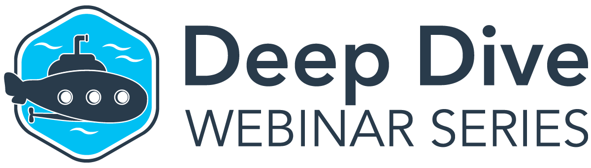 LegitScript’s Deep Dive Webinar Series logo depicting submarine with text.