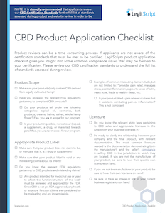 thumbnail of the cbd product application checklist