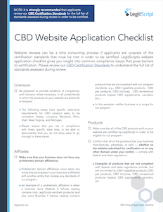 thumbnail of the cbd website application checklist