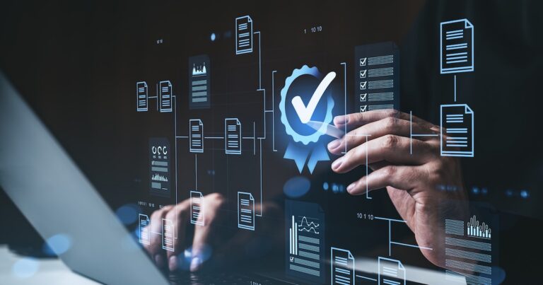 Businessman's hands using laptop with glowing digital interface showing checkmark badge and documents on dark background, concept of digital compliance SSUCv3H4sIAAAAAAAACpyS227DIAyG7yftHSKuG4lAeshepdqFA16DSiEC0mmq+u7jkFTsdnfxZ/u3f5zH+1vTkBG8EuSjeaQoxkrrxQcHQVkTMd2t3KGR6Gpyd/xAawCqjlCqYJ0CXcMRgpgM3DBCs2id8DMniQ8QFo8+7bIiAQEvUaPAl0RZ+FziZkvkZOyIKUJ2FfPLmNmGivi/OsvH58vwBY34yQtXRhxqhGLkXErJ9Tugu9XWYJHKVq7uVoBOBbxSAjWDgz99s1NCmUtFbJjyXTYlYRcTXNrqZYZoa2cYdXr1rzgGNz6B97FcbryaLeJfYG/VHGND9rSqEhmPk8KO95Sz05H1nLHjqWOntaAcdFJRJ6+zCcVYXJWsXam0AWF4GMRx2Ld72tG2Z13fDhK7lveIPVKgdODxFs9fAAAA//8DAKVcwVe5AgAA