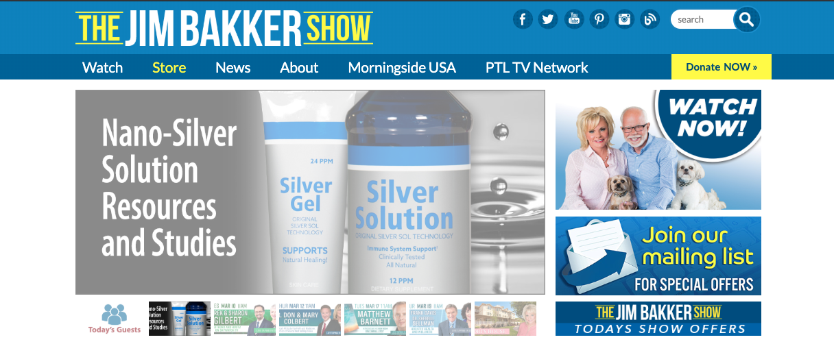Jim Bakker Show homepage