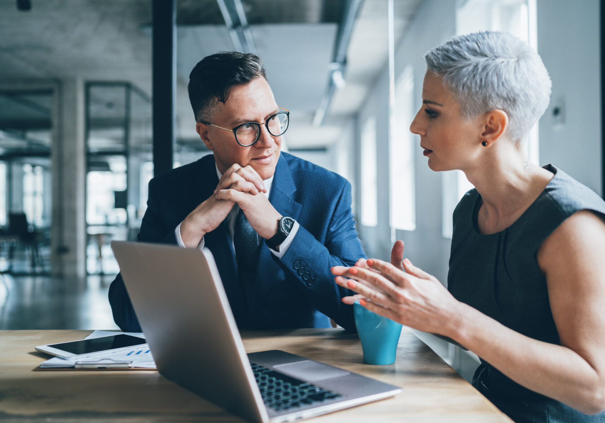 Business coworkers working together at office